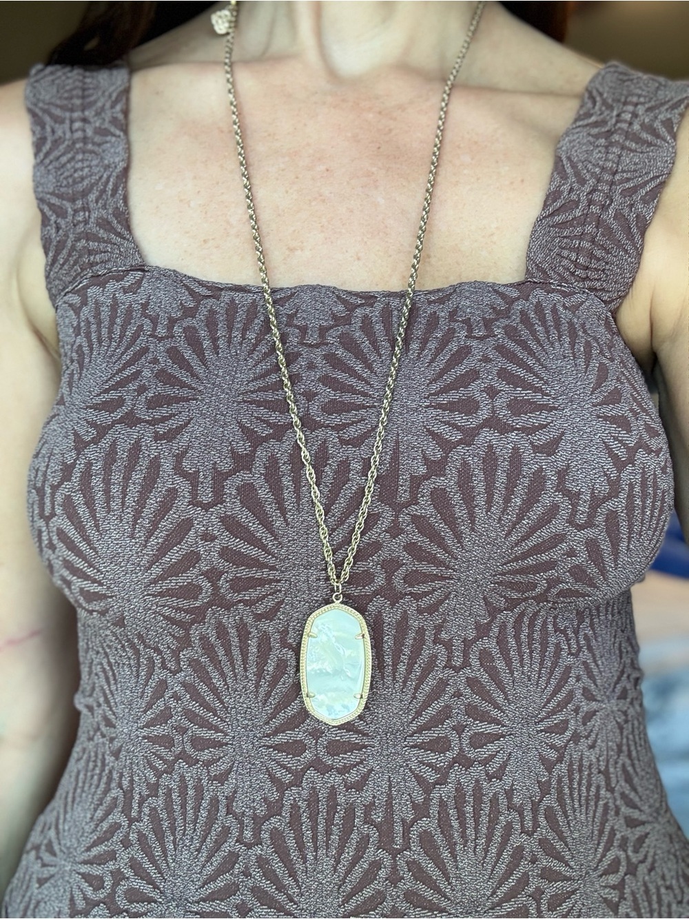 Kendra Scott Gold and Pearl White Pendant Necklace